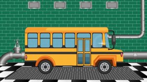 Автомойка для детей. Моем Автобус и Едем в школу - Детский стишок про машинки