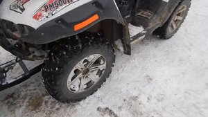 Устройство самодельной снегоуборочной лопаты на квадроцикле !