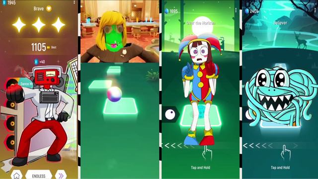 The Lost Titans🆚Rainbow Friends🆚The Digital Circus🆚Garten of Banban🎶Tiles Hop смотреть онлайн