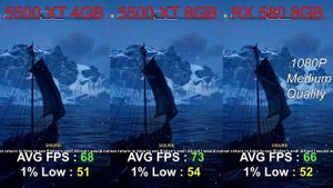 RX 5500 XT 4GB vs RX 5500 XT 8GB vs RX 580 8GB  - i5 12400f
