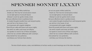 Poetry: Edmund Spenser Amoretti Sonnet 84 - Modernised English with Notes