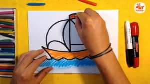 Как нарисовать КОРАБЛЬ / Урок рисования для детей от РыбаКит