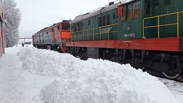 Тепловоз 2ТЭ10М-2289 С Тепловозом ЧМЭ3-1855 На Станции Металлист
