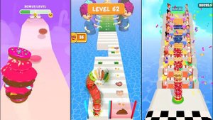 BURGER RUSH vs NOODLE RUN vs PANCAKE RUN - Triple Game