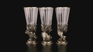 Лафитники Удачный улов 3 или 6 шт (Латунь, хрусталь)