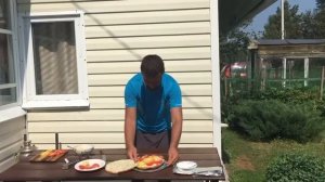 Лепешка на мангале! Лепешка в фольге с овощами! Готовлю лепешку на углях!