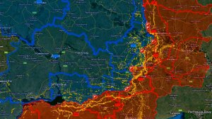 Карта боевых действий. Идут бои почти по всему фронту