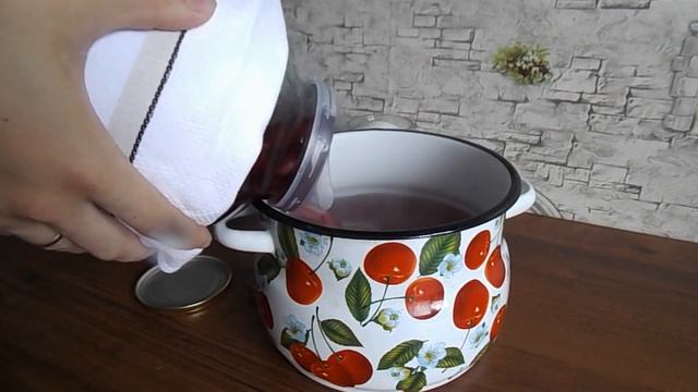 быстрый ВИШНЕВЫЙ КОМПОТ НА ЗИМУ на 3х литровую банку!самый легкий компот на зиму!!