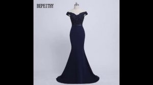 Синее вечернее платье