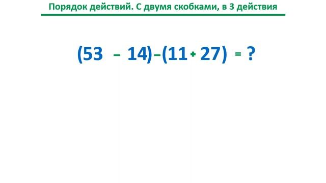 Урок. Порядок действий. В 3 действия. Сложение. Вычитание. Скобки. 2 класс. #учусьсам