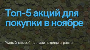 Топ-5 акций для покупки в ноябре. Юнипро, Нижнекамскнефтехим, ФСК ЕЭС, Avista Corp, Energy Transfer