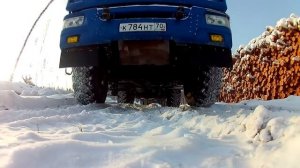 Вахта. Зимник. Лесовозы Камаз. Погрузка леса ЛТ-72Б. Аэросъемка