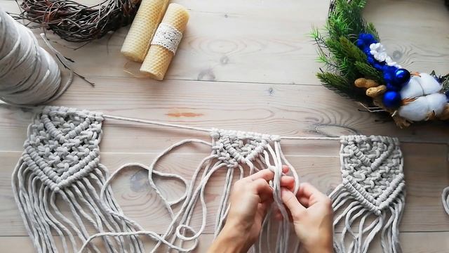 DIY Флажки макраме/ гирлянда /Macrame lessons/Christmas garland