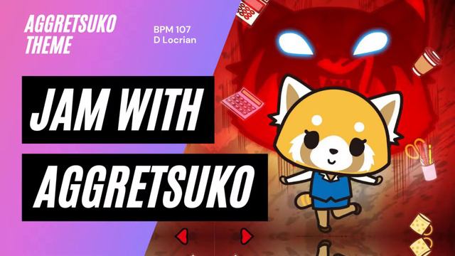 Jam with Aggretsuko "Opening" - Tempo BPM 107 - D Locrian - #jamwith #guitarpractice backing track смотреть онлайн