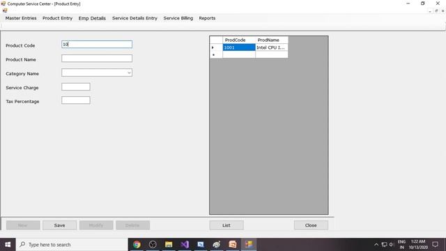 Computer Service Center Billing    VB net CSharp Java Android Python Project Idea and Demo VB122
