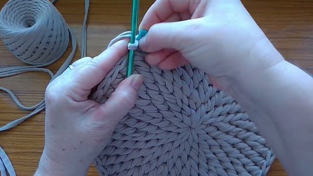 CROCHET BAG / Круглая вязаная сумка из трикотажной пряжи .МК