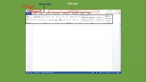 MS WORD-2013 ll Title bar ll Menubar ll Status bar ll standard toolbar ll Ribbon ll Scroll bar ll