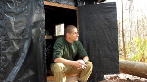 постройка балагана и первая ночевка  часть 3