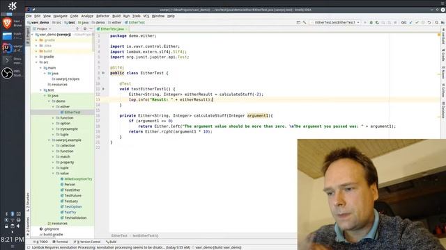 Vavr (javaslang) Either class explained and show cased смотреть онлайн