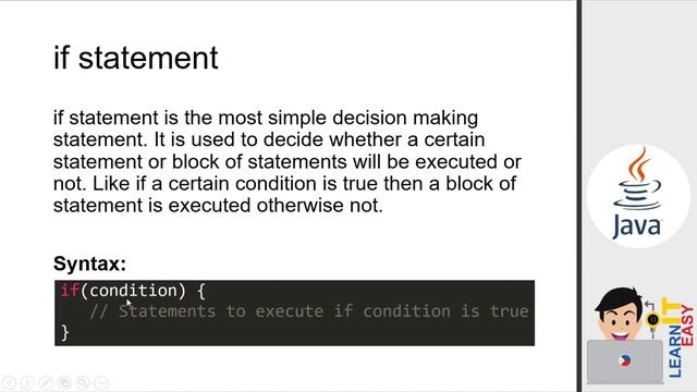 Java Lesson 9.1 - Decision Making Statements (simple if-else statement)