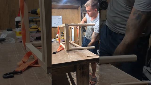 Банкетка с плетеным сидением / banquette jute