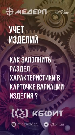 КБФИТ: МЕДЕРП. Учет изделий: Как заполнить раздел Характеристики в карточке вариации изделия?