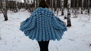 Видеообзор Кардиган "ШИНШИЛЛА" из 9 колосков из Alize Puffy Fine