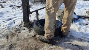 Снятие корта покрышки с диска. Испытание приспособления.