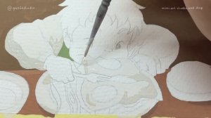 Рисуй со мной : сцена из фильма "Ходячий замок" от студии ghibli / картина гуашью