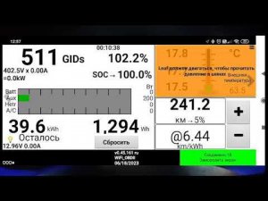 Выкатка батареи Nissan Leaf 42кВт на скорости 80-90 км/ч