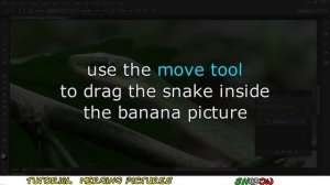 Tutorial Photoshop CS6 - How to combine two pictures (banana snake)