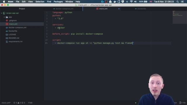 Setting up Travis CI on an existing Python/Docker project