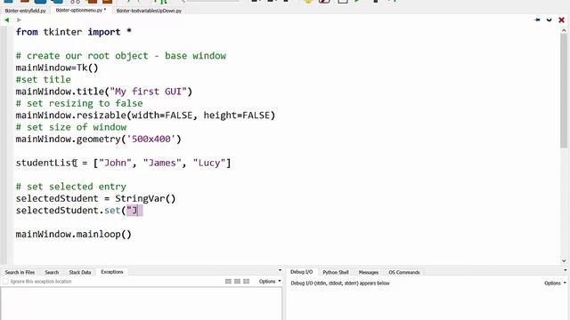 Using option menus in Tkinter смотреть онлайн