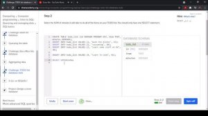 Challenge ToDo List Database Stats Khan Academy