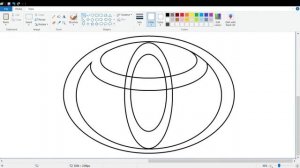 How to draw a  TOYOTA logo using MS Paint | トヨタのロゴの描き方 | How to draw on your computer