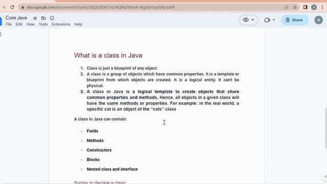 What is Class in Java