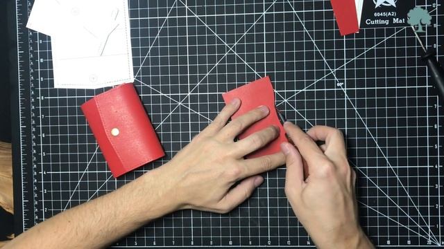 Mini Leather Wallet + PDF pattern. Мини кошелек из кожи + выкройка. смотреть онлайн
