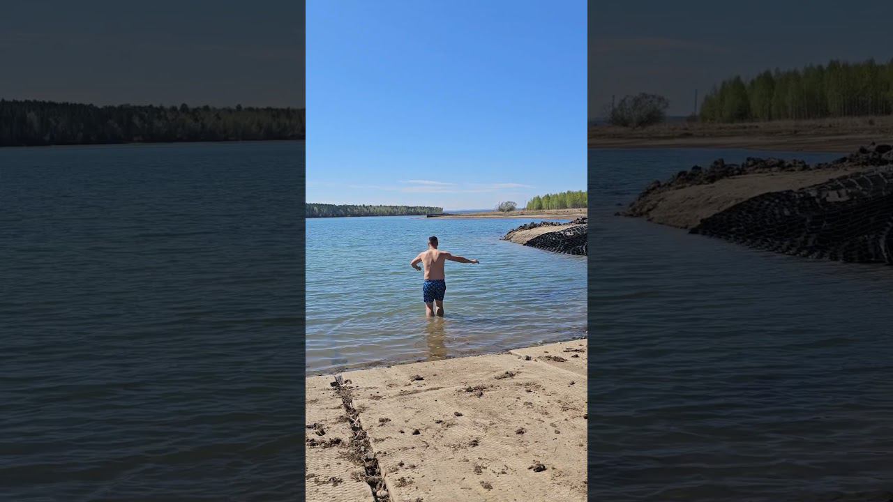 Смогу  или нет. Вода +4 #закаливаниехолоднойводой #ангара #иркутск #весна