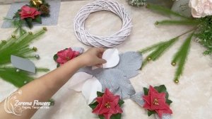 DIY/?Новогодний декор своими руками/?Нарядно и бюджетно/?Рождественский венок из ротанга и изолон