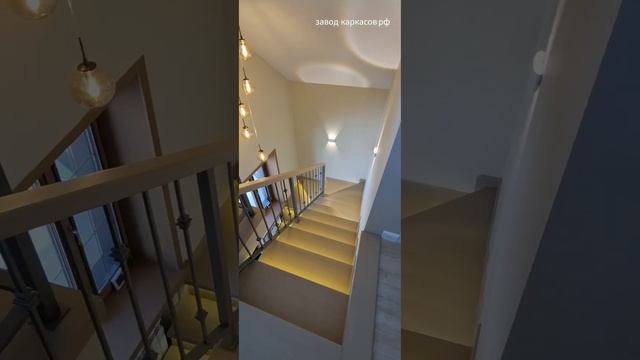 Проектирование и изготовление лестницы на металлическом ломаном каркасе косоуре. После монтажа. смотреть онлайн