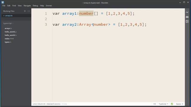 Arrays in TypeScript