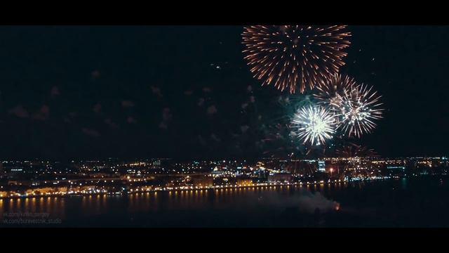 Салют в День Победы изнутри. Кадры с коптеров. Астрахань. смотреть онлайн