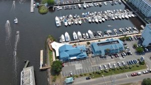 Black Pearl - Cruising ICW - Little River Swing Bridge Opening - North Myrtle Beach - Drone View