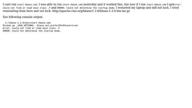 Could not find or load main class .F` and `ERROR: Could not determine the startup mode` смотреть онлайн
