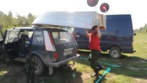 Алюминиевая лодка картоп. Погрузка Абрис 280.AVI