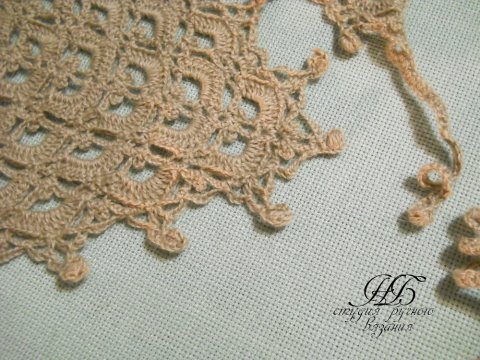 Как обвязать косынку красивый каймой, авторское решение.