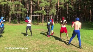 Тренировка по боксу - работа в парах (отработка)