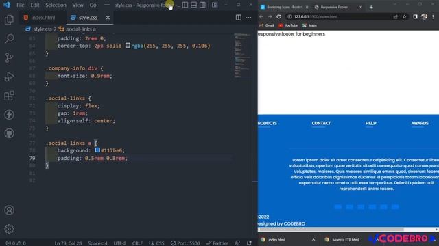 RESPONSIVE FOOTER FOR BEGINNERS [Simple multi-purpose footer design with CSS] смотреть онлайн