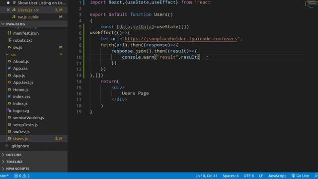 React js pwa tutorial in Hindi #7 fetch Users data from api | Progressive web app смотреть онлайн
