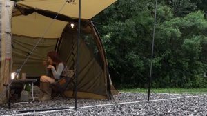 Camping in the Rain Rainstorm Enjoying Relax Solo Tent Shelter Camping Rain ASMR